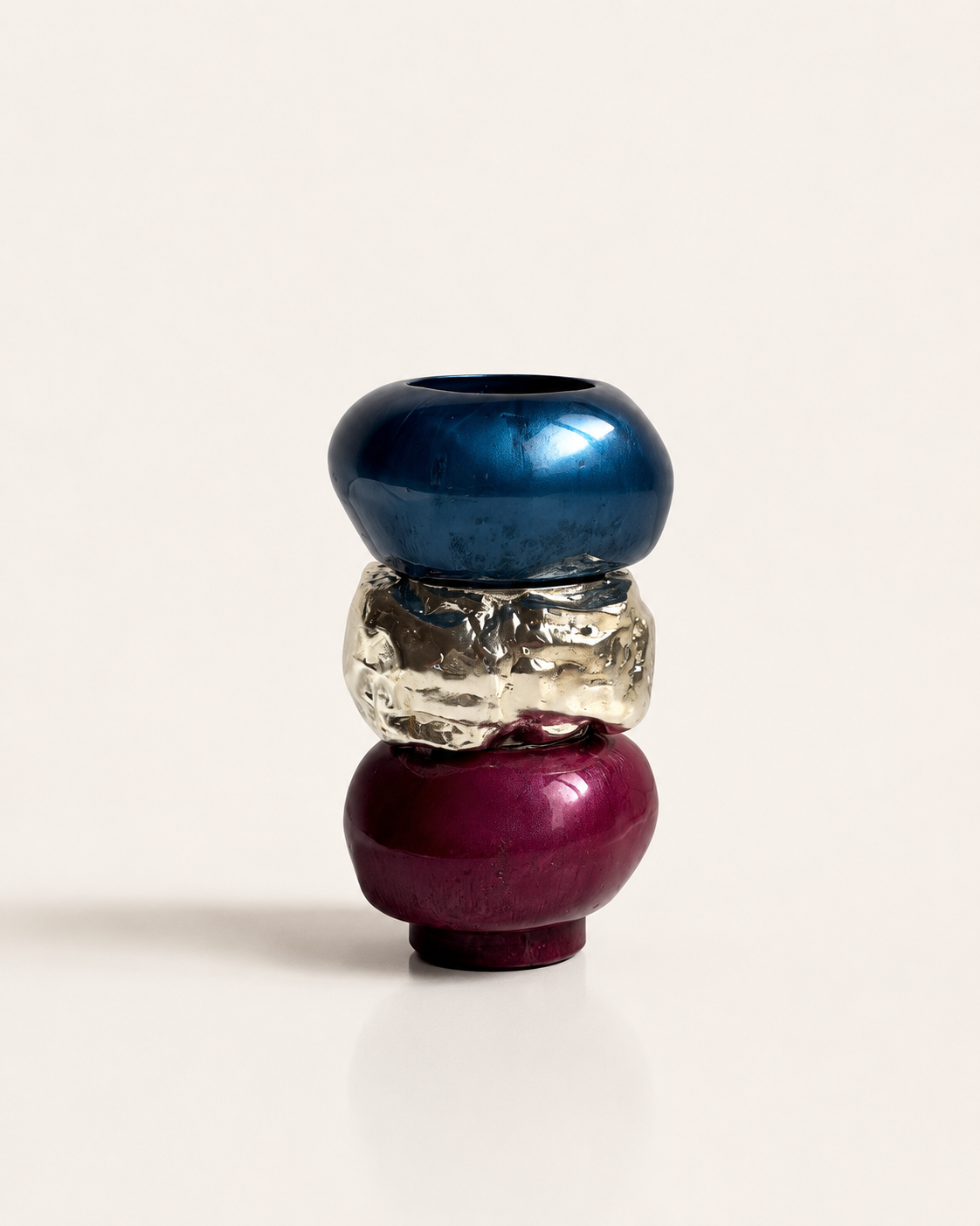 Interchangeable Stone Stack Short  Candle Holder