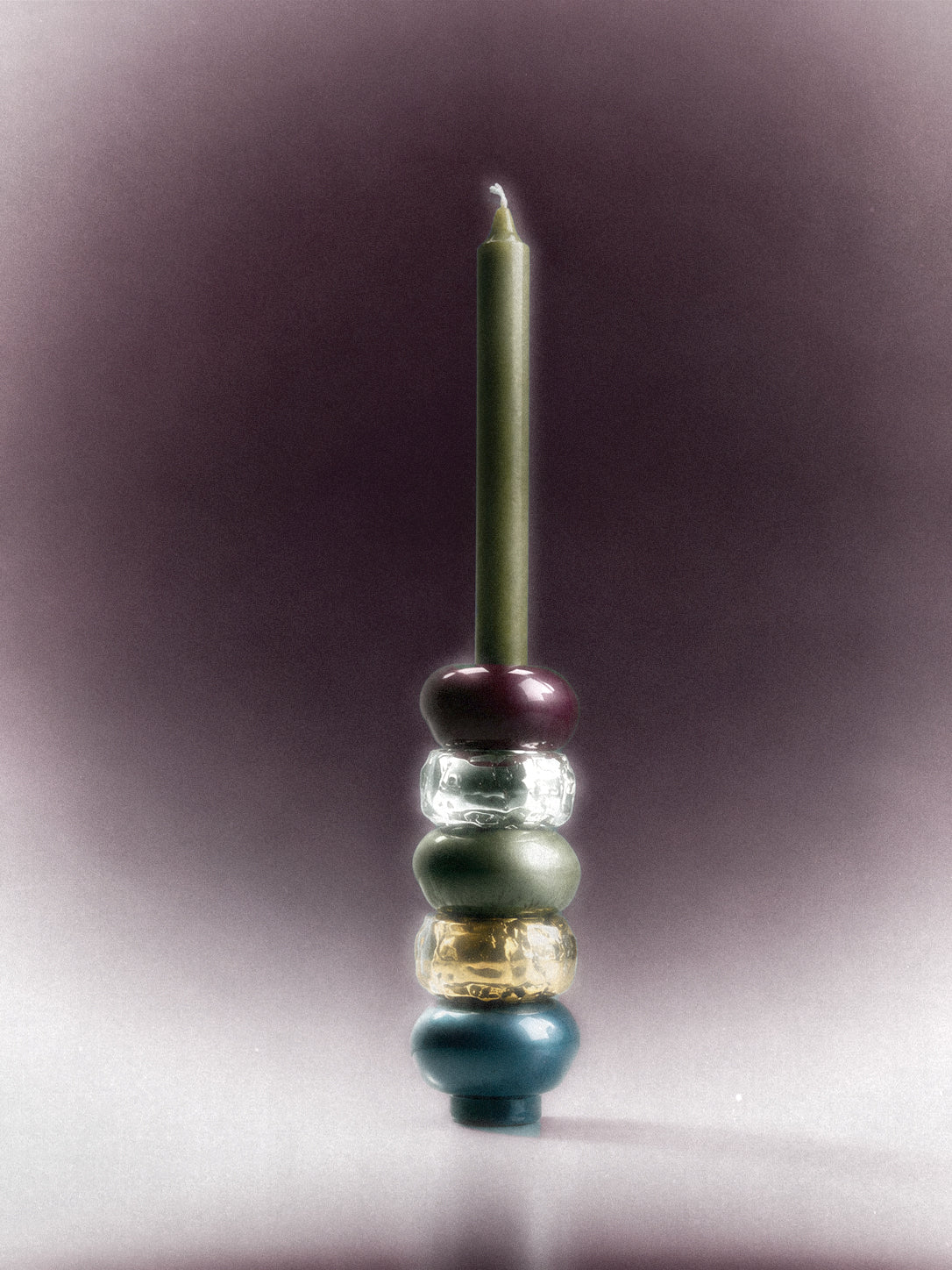 Interchangeable Stone Stack Tall Candle Holder