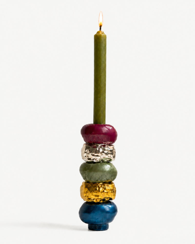 Interchangeable Stone Stack Candle Holder